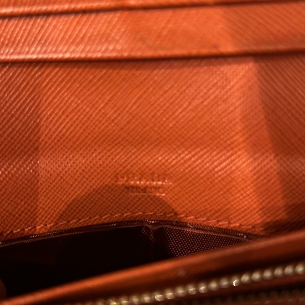Authentic Orange Prada Wallet - Picture 8 of 16